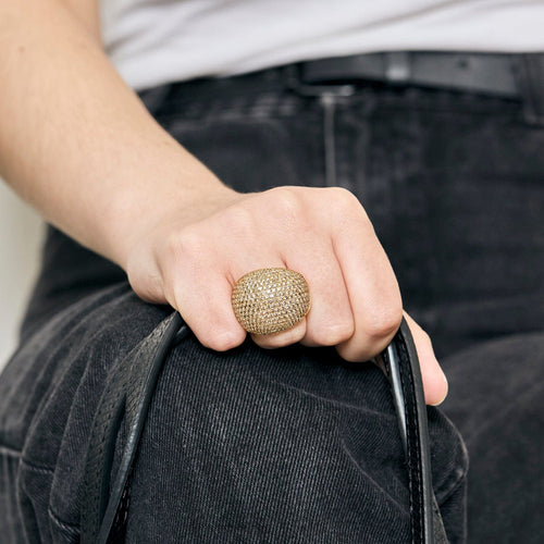 Bague 49.5 HERMES - Quark - Bague en or rose et or blanc et diamants bruns 58 Facettes DV13843-3