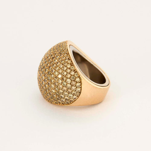 Bague 49.5 HERMES - Quark - Bague en or rose et or blanc et diamants bruns 58 Facettes DV13843-3