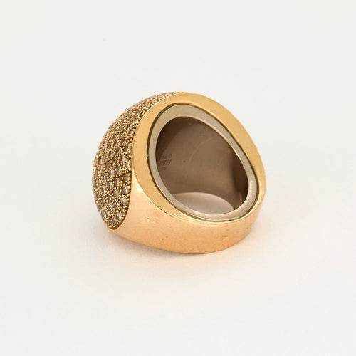 Bague 49.5 HERMES - Quark - Bague en or rose et or blanc et diamants bruns 58 Facettes DV13843-3