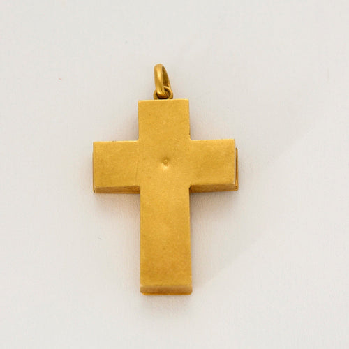 Pendentif Rare Pendentif croix or jaune, micro-mosaïque 58 Facettes DV14293-4
