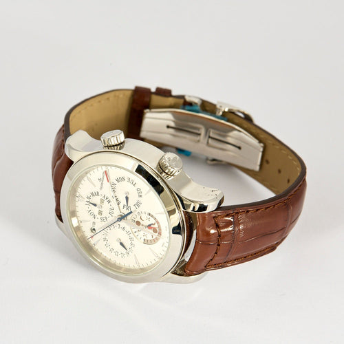 Montre JAEGER LECOULTRE - Calendrier Perpétuel - Master Grand Réveil - Elegante montre d'homme en acier 58 Facettes DV4479-24