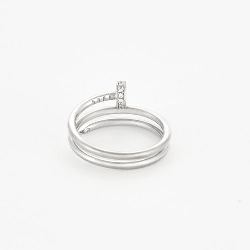 Bague 55 CARTIER - Juste un Clou - Bague or gris diamants 58 Facettes DV0597-10-DV0882-1