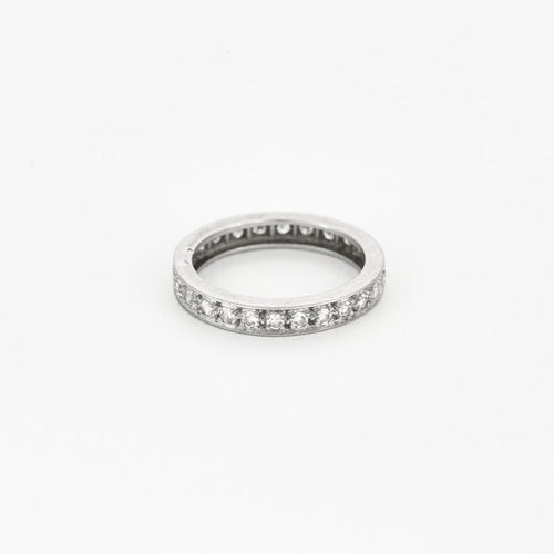 Bague 54 Alliance américaine platine et diamants 58 Facettes DV14108-1-54-3