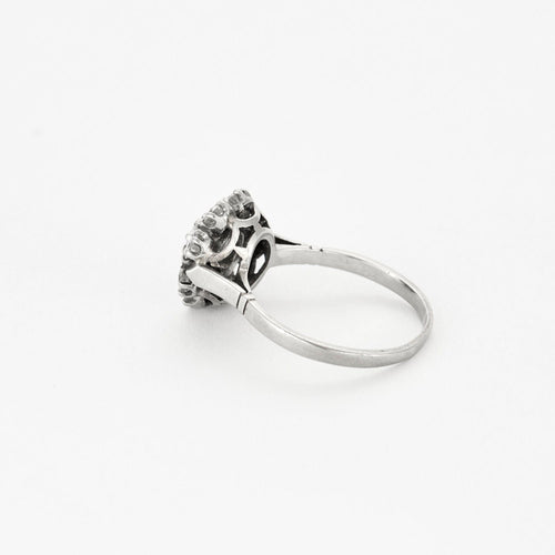 Bague 54.5 Bague marguerite en or blanc, platine et diamants 58 Facettes DV14304-1-545-2