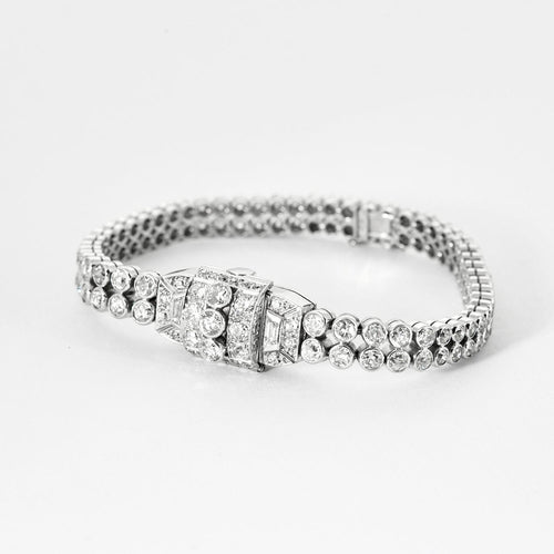 Montre Montre bracelet à secret en or blanc, platine et diamants 58 Facettes DV0872-2