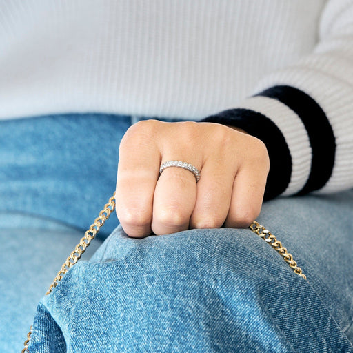 Bague 51.5 Alliance américaine en or blanc et diamants 58 Facettes DV14804-1-515-3