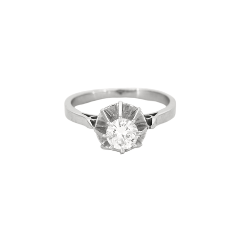 Bague 50.5 Solitaire en or blanc et diamant 58 Facettes DV14804-4-505