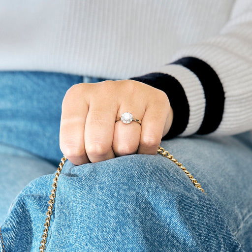 Bague 50.5 Solitaire en or blanc et diamant 58 Facettes DV14804-4-505