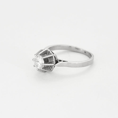 Bague 50.5 Solitaire en or blanc et diamant 58 Facettes DV14804-4-505