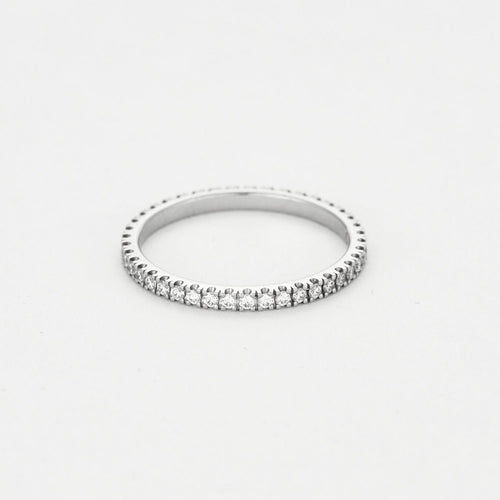 Bague 53 CHAUMET - Alliance Les Éternelles  en platine et diamants 58 Facettes DV13963-2