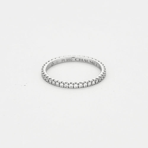 Bague 53 CHAUMET - Alliance Les Éternelles  en platine et diamants 58 Facettes DV13963-2