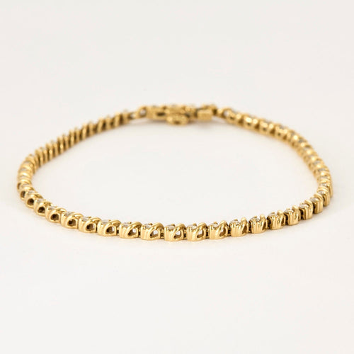 Bracelet Bracelet ligne en or jaune et diamants 58 Facettes DV1164-12