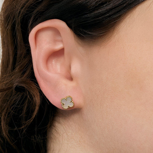 Boucles d'oreilles VAN CLEEF & ARPELS - Puces d'oreilles Sweet Alhambra or jaune et nacre 58 Facettes DV14945-2
