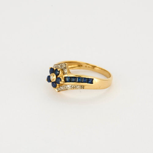 Bague 55 Bague en or jaune saphirs et diamants 58 Facettes DV14683-1