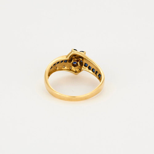 Bague 55 Bague en or jaune saphirs et diamants 58 Facettes DV14683-1