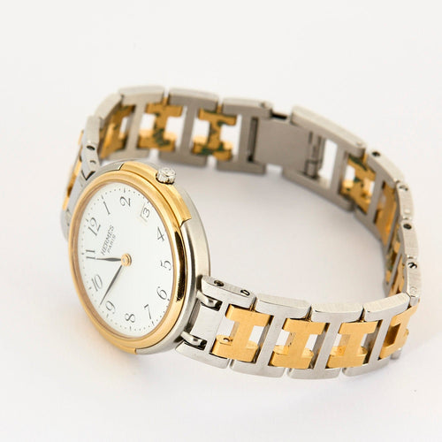 Montre HERMES - Clipper - Montre bracelet en acier et plaqué or 58 Facettes DV12372-3