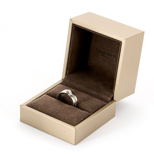 Bague 53 CHAUMET - LIEN - Bague en or gris et diamants 58 Facettes DV14759-1