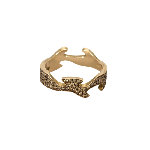 Georg Jensen - Bague fusion en or rose, diamants bruns