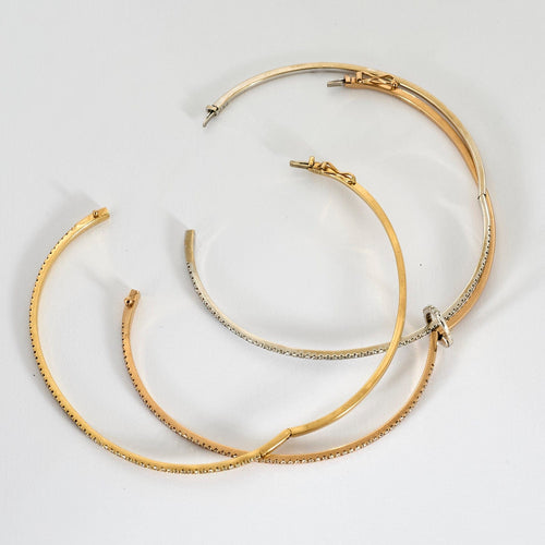 Bracelet Trois bracelets en or de trois couleurs et diamants 58 Facettes DV11154-7