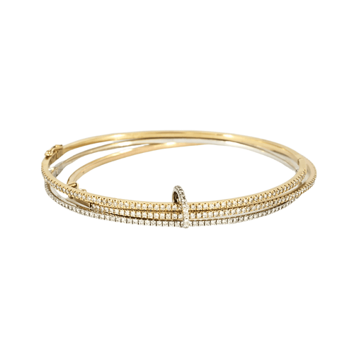 Bracelet Trois bracelets en or de trois couleurs et diamants 58 Facettes DV11154-7