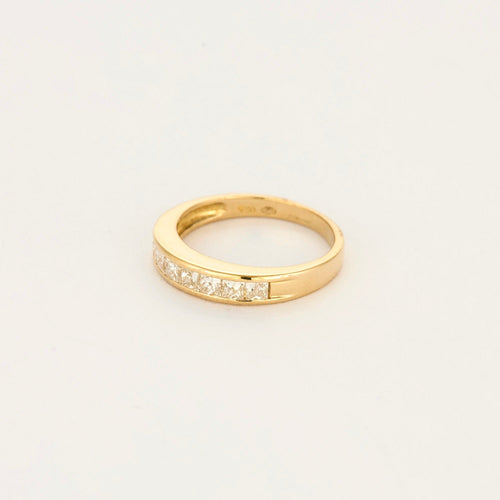 Bague 50 Demi-alliance en or jaune 18K (750 Millièmes) et diamants 58 Facettes DV10817-6