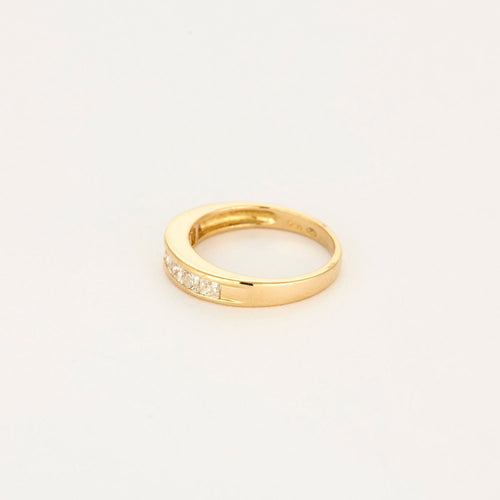 Bague 50 Demi-alliance en or jaune 18K (750 Millièmes) et diamants 58 Facettes DV10817-6