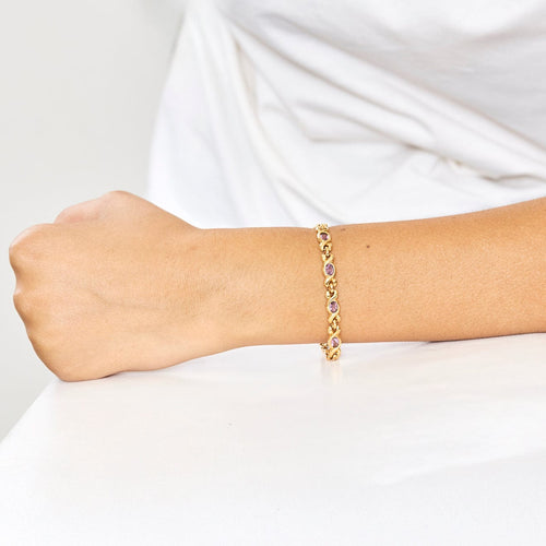 Bracelet Bracelet en or jaune et améthyste 58 Facettes DV15517-1