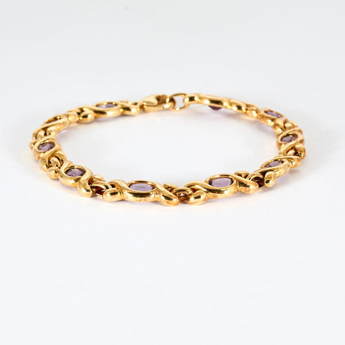 Bracelet Bracelet en or jaune et améthyste 58 Facettes DV15517-1