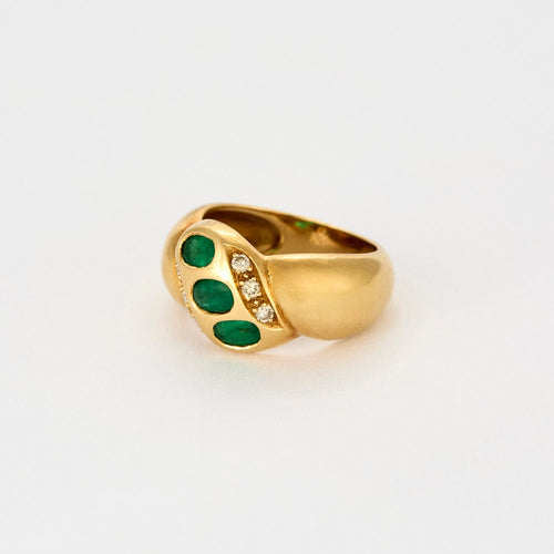 Bague 50 Bague en or jaune et émeraudes 58 Facettes DV2156-6