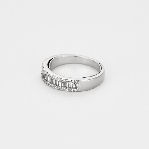 Bague 56 Bague jonc en or gris et diamants 58 Facettes DV15480-1