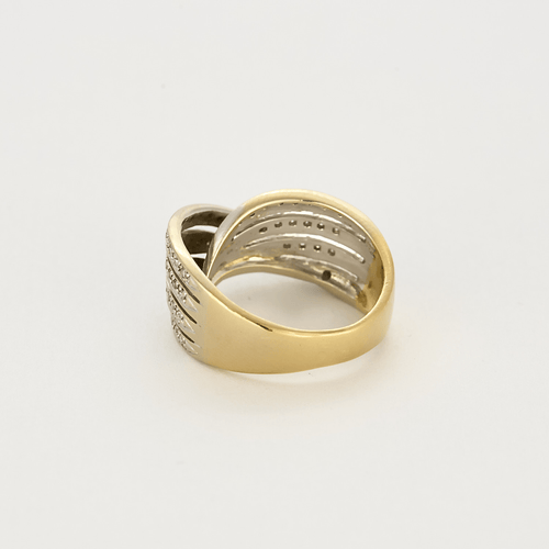 Bague 51.5 Bague en or jaune, or blanc et diamants 58 Facettes DV12410-38