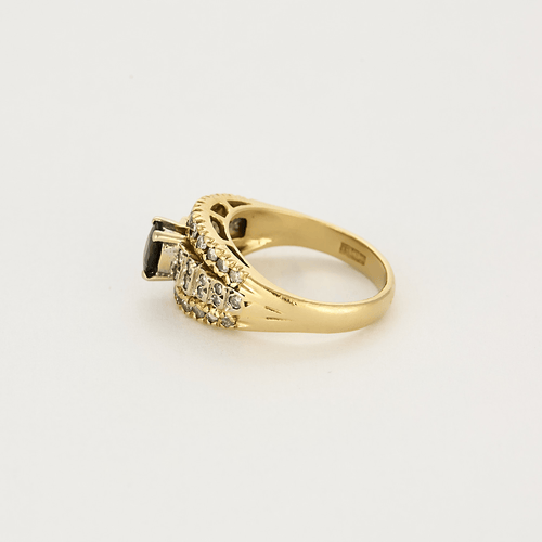 Bague 50.5 Bague en or jaune, blanc, saphir et diamants 58 Facettes DV12410-57