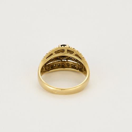 Bague 50.5 Bague en or jaune, blanc, saphir et diamants 58 Facettes DV12410-57