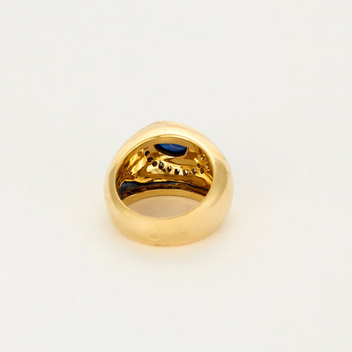 Bague 51 Mellerio- Bague en or jaune saphir et diamants 58 Facettes DV4440-19