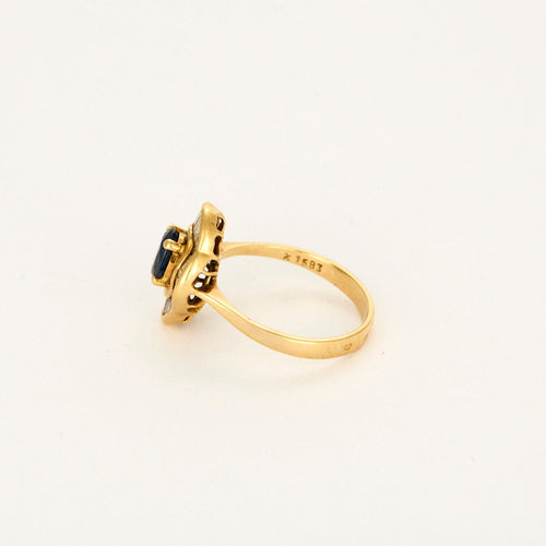 Bague 52 Bague en or jaune saphir et diamants 58 Facettes DDV9927-2