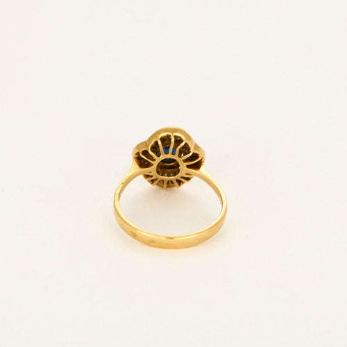 Bague 52 Bague en or jaune saphir et diamants 58 Facettes DDV9927-2