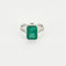 Bague 53 Bague en or gris émeraude et diamants 58 Facettes DV14301-6