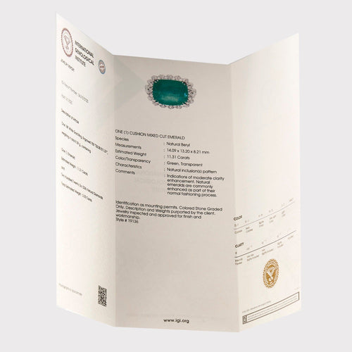 Bague 52 Bague en or gris émeraude et diamants 58 Facettes DV14301-4