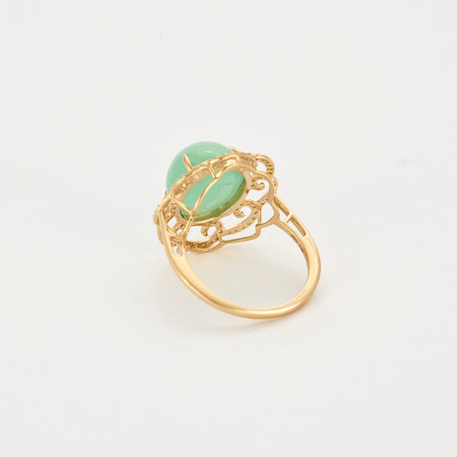 Bague 55 Bague en or jaune beryl vert et diamants 58 Facettes DV14301-7