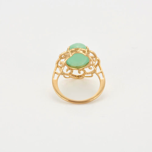 Bague 55 Bague en or jaune beryl vert et diamants 58 Facettes DV14301-7