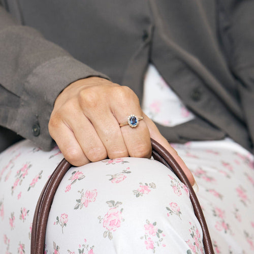 Bague 52 Bague marguerite en or rose saphir et diamants 58 Facettes DV16005-3