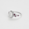 Bague 51 Bague en or blanc, pierre de lune, diamants et rubis 58 Facettes DV10549-6