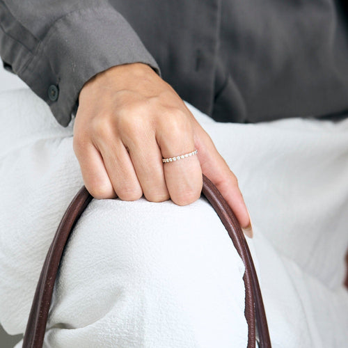 Bague 55 FRED - Alliance en or rose et diamants 58 Facettes DV14760-3