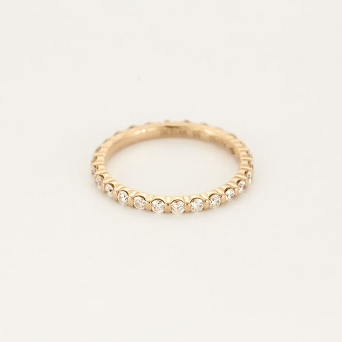 Bague 55 FRED - Alliance en or rose et diamants 58 Facettes DV14760-3