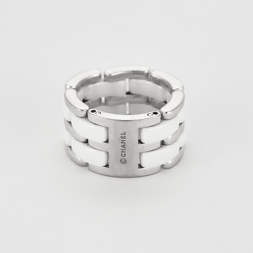 Bague 53 Chanel- Ultra - Grand modèle -  Bague en or blanc et céramique 58 Facettes DV6353-2