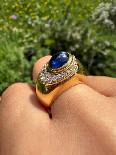 Bague 51 Mellerio- Bague en or jaune saphir et diamants 58 Facettes DV4440-19