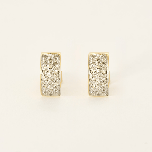 Boucles d'oreilles Paire de boucles d'oreilles en or jaune et or gris et diamants 58 Facettes DV0665-6