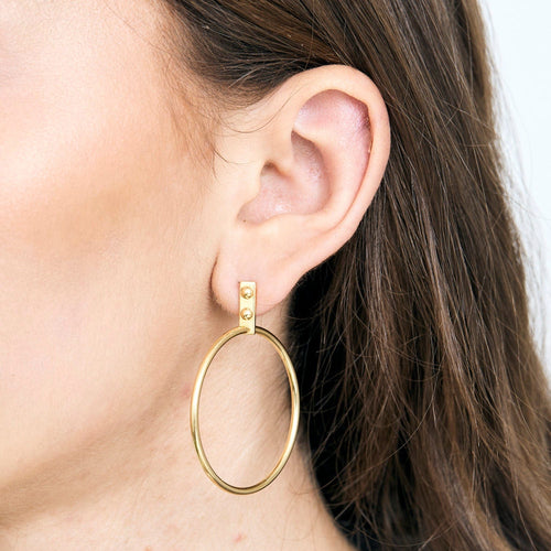 LOUIS VUITTON - Paire d'anneaux d'oreilles en or jaune