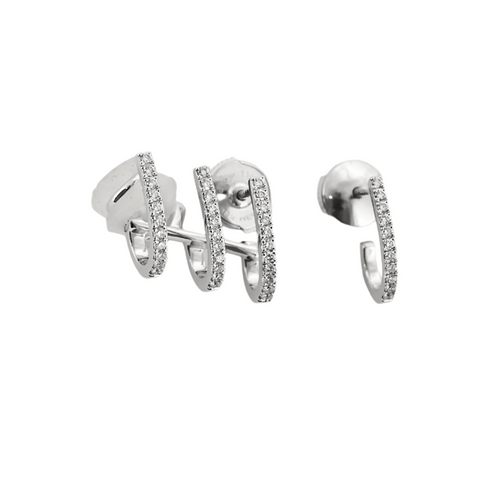 Boucles d'oreilles MESSIKA - Multi-Créoles Gatsby en or gris et diamants 58 Facettes DV15694-2