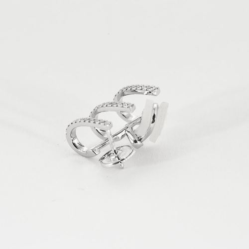 Boucles d'oreilles MESSIKA - Multi-Créoles Gatsby en or gris et diamants 58 Facettes DV15694-2